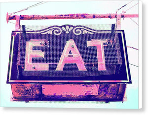 Vintage Diner Sign - Pink - Canvas Print