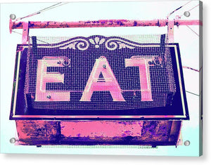 Vintage Diner Sign - Pink - Acrylic Print