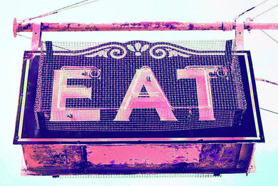 Vintage Diner Sign - Pink - Art Print