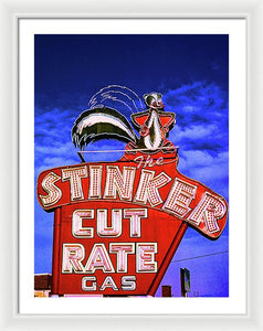 Vintage Gas Station Sign - Framed Print