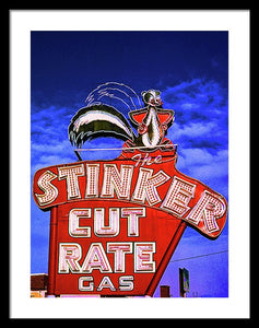 Vintage Gas Station Sign - Framed Print