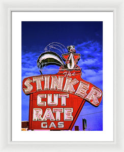 Vintage Gas Station Sign - Framed Print