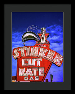 Vintage Gas Station Sign - Framed Print