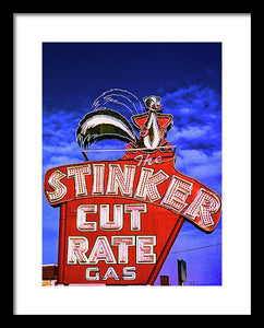 Vintage Gas Station Sign - Framed Print