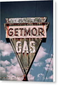 Vintage Gas Station Sign - Getmor Gas - Canvas Print