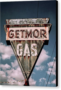 Vintage Gas Station Sign - Getmor Gas - Canvas Print