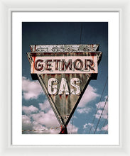 Load image into Gallery viewer, Vintage Gas Station Sign - Getmor Gas - Framed Print