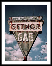 Load image into Gallery viewer, Vintage Gas Station Sign - Getmor Gas - Framed Print