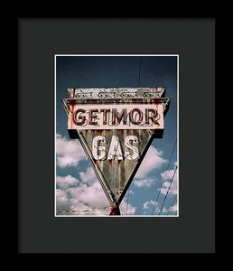 Vintage Gas Station Sign - Getmor Gas - Framed Print