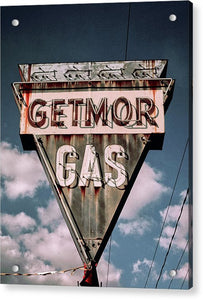 Vintage Gas Station Sign - Getmor Gas - Acrylic Print