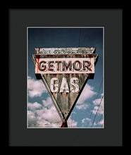 Load image into Gallery viewer, Vintage Gas Station Sign - Getmor Gas - Framed Print