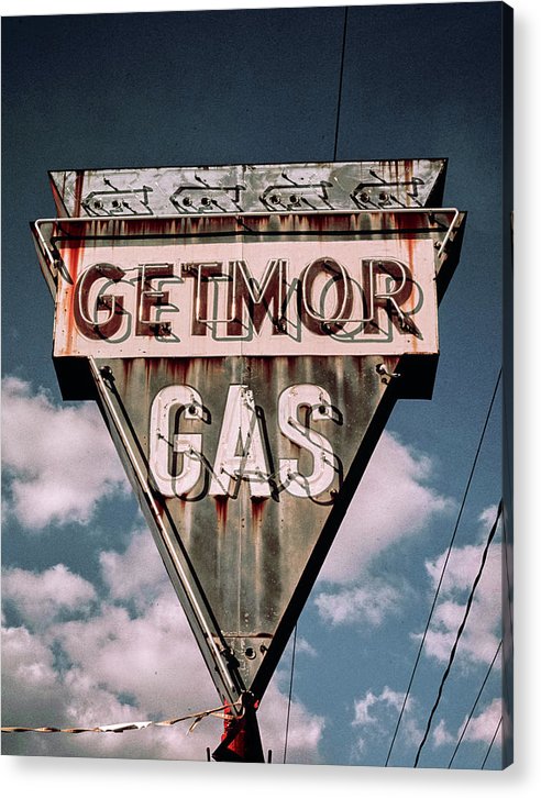 Vintage Gas Station Sign - Getmor Gas - Acrylic Print