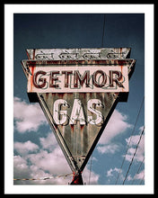 Load image into Gallery viewer, Vintage Gas Station Sign - Getmor Gas - Framed Print