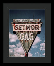 Load image into Gallery viewer, Vintage Gas Station Sign - Getmor Gas - Framed Print