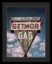 Load image into Gallery viewer, Vintage Gas Station Sign - Getmor Gas - Framed Print