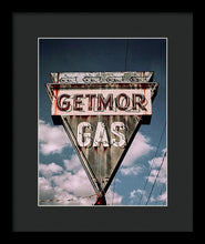 Load image into Gallery viewer, Vintage Gas Station Sign - Getmor Gas - Framed Print