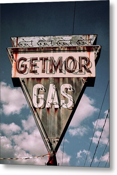 Vintage Gas Station Sign - Getmor Gas - Metal Print