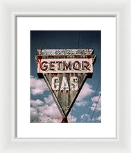 Load image into Gallery viewer, Vintage Gas Station Sign - Getmor Gas - Framed Print