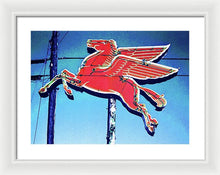 Load image into Gallery viewer, Vintage Mobil Pegasus Winged Horse Sign - Framed Print