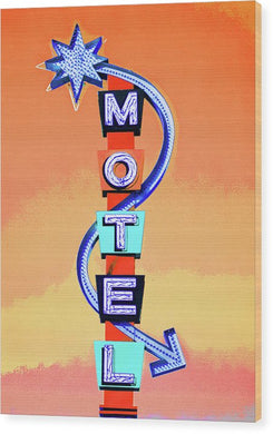 Vintage Motel Sign - 4 Winds - Wood Print