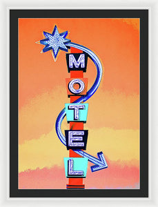 Vintage Motel Sign - 4 Winds - Framed Print