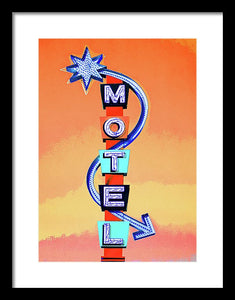 Vintage Motel Sign - 4 Winds - Framed Print