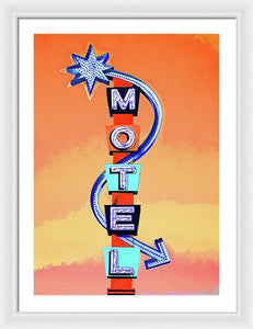 Vintage Motel Sign - 4 Winds - Framed Print