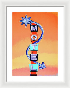 Vintage Motel Sign - 4 Winds - Framed Print