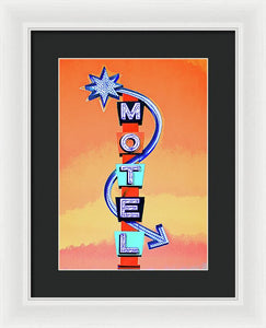 Vintage Motel Sign - 4 Winds - Framed Print