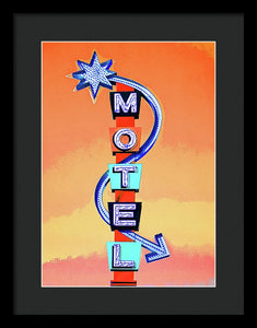 Vintage Motel Sign - 4 Winds - Framed Print