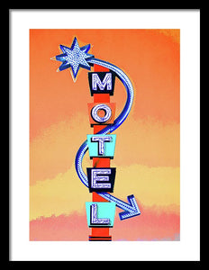 Vintage Motel Sign - 4 Winds - Framed Print