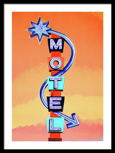 Vintage Motel Sign - 4 Winds - Framed Print