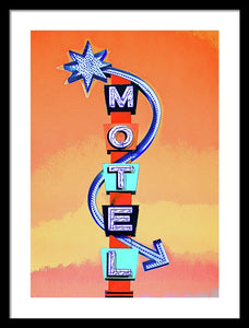 Vintage Motel Sign - 4 Winds - Framed Print