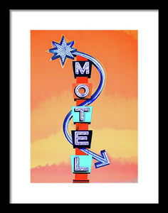 Vintage Motel Sign - 4 Winds - Framed Print