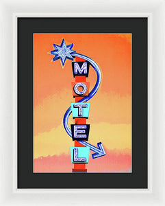 Vintage Motel Sign - 4 Winds - Framed Print