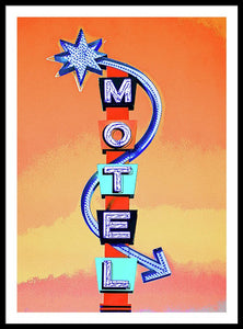 Vintage Motel Sign - 4 Winds - Framed Print