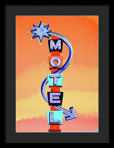 Vintage Motel Sign - 4 Winds - Framed Print