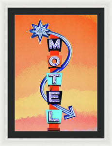 Vintage Motel Sign - 4 Winds - Framed Print