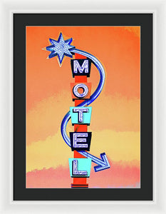 Vintage Motel Sign - 4 Winds - Framed Print