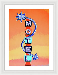 Vintage Motel Sign - 4 Winds - Framed Print