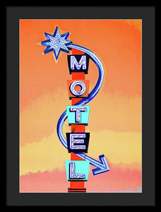 Vintage Motel Sign - 4 Winds - Framed Print