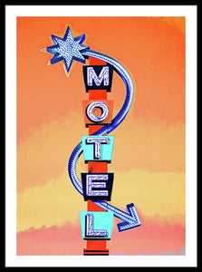 Vintage Motel Sign - 4 Winds - Framed Print