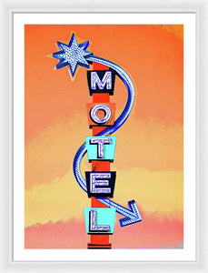 Vintage Motel Sign - 4 Winds - Framed Print