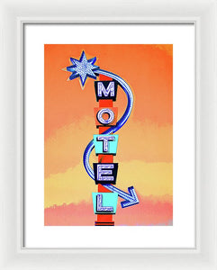 Vintage Motel Sign - 4 Winds - Framed Print