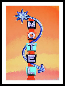 Vintage Motel Sign - 4 Winds - Framed Print