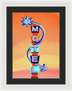 Vintage Motel Sign - 4 Winds - Framed Print