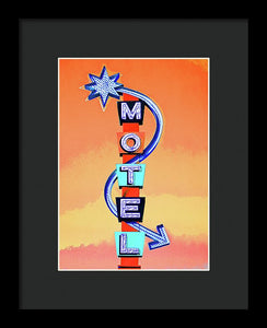 Vintage Motel Sign - 4 Winds - Framed Print