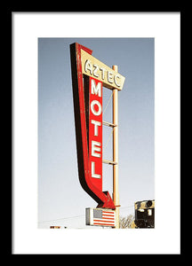 Vintage Motel Sign - Aztec - Framed Print