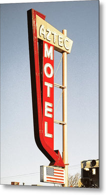 Vintage Motel Sign - Aztec - Metal Print