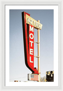 Vintage Motel Sign - Aztec - Framed Print